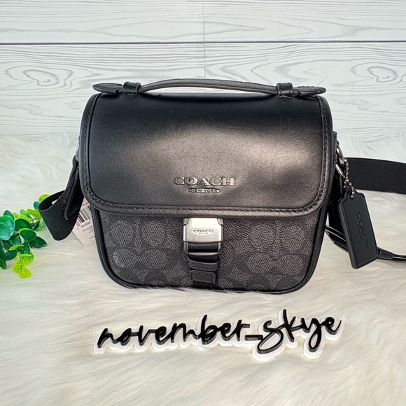 Coach Handbags - Coach Racer Gunmetal/Charcoal/Black Crossbody Bag